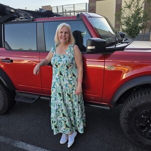 Floral Maxi Dress with Green and Blue Pattern